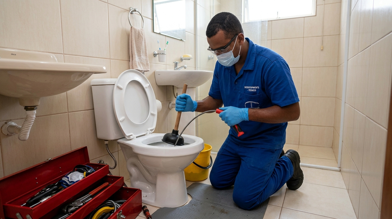 Desentupimento de vaso profissional em Campinas-SP