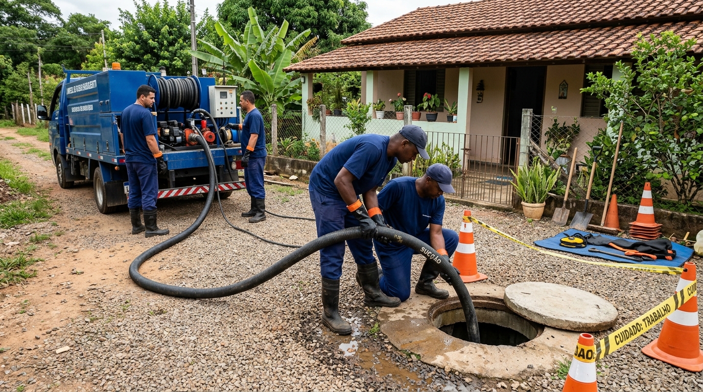 Equipe de desentupimento de fossa em Campinas-SP